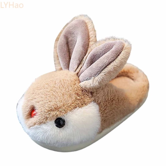 LYHaoo Warm Cartoon Rabbit Slippers For Kids Cozy Winter Indoor Footwear For Girls And Boys With Slip Design Sizes 8.5 Little Kid 2-2.5 Years