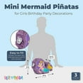thumbnail image 2 of BLUE PANDA Mini Mermaid Piñata - Vibrant Tissue Paper Design for Mermaid Party Favor, Construction & Party Decoration - Easy-Fill Design & Mini Sea Pinata - Pack of 3, 8 x 5 x 2.5 In, 2 of 6