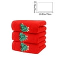 thumbnail image 3 of Lilgiuy 3Pcs Christmas Cotton Hand Towels Xmas Santa Reindeer Pattern Bathroom Towels Quick Dry Dish Towels for Holiday Kitchen Drying Cleaning Cooking Gift, 29.53x13.78 in, Red, 3 of 6