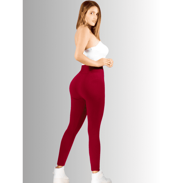 LEGGINGS CANALE PARA MUJER COLOR VINO STRETCH