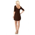 thumbnail image 3 of Women's Scoop Neck 3/4 Sleeve Relaxed Fit Babydoll Mini Dress, 3 of 4