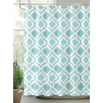 thumbnail image 2 of Teal Blue Cyan Shower Curtain, Morocco Geometric Abstract Waterproof Shower Curtain Set with 12 Hooks Lightweight Washable Fabric Shower Curtains for Bathroom 48x72 Inches, 2 of 6