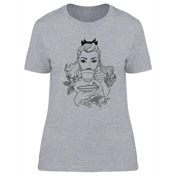 Beautiful Vintage Girl Design T-Shirt Women -Image by Shutterstock, Female Small