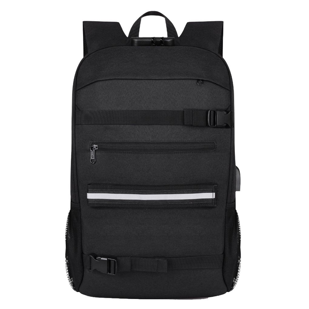Waterproof Anti-Theft Travel Skateboard Backpack Laptop USB Charge School Bag 