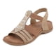 thumbnail image 2 of Sandalias planas de estilo bohemio para mujer, con puntera abierta, decoración de diamantes de imitación, sandalias con correa en el tobillo para una apariencia elegante., 2 of 3