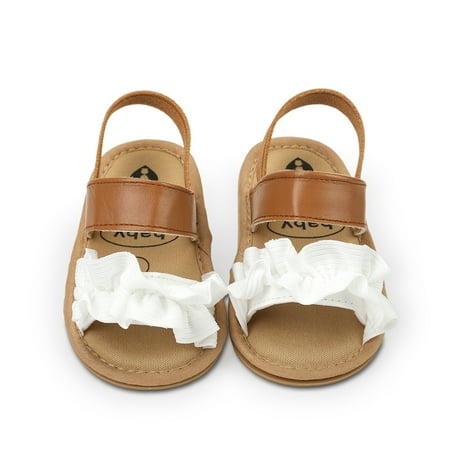 

Baby Girls Summer Sandals Ruffle Princess Flat Shoes Open Toe Shoes