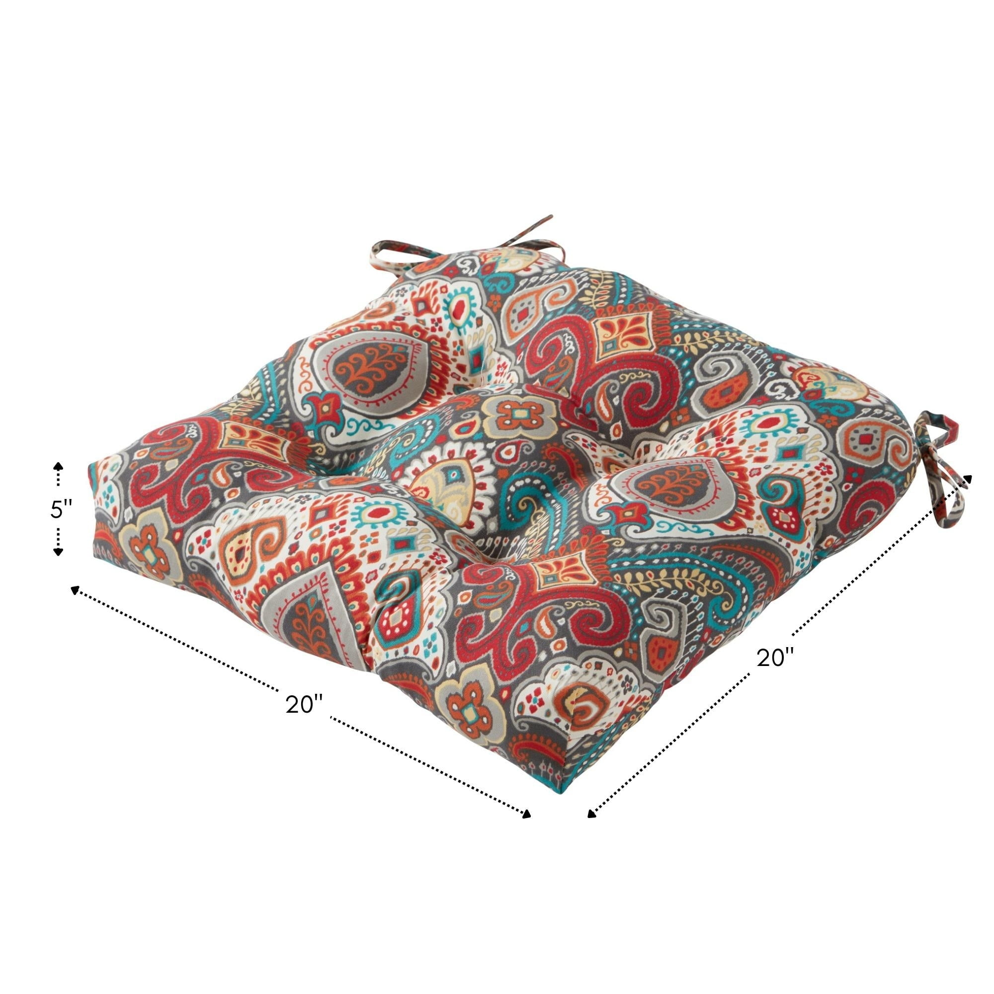 Greendale Home Fashions Tufted Outdoor 20'' x 20'' Seat Cushion, Set of 2, Asbury Park