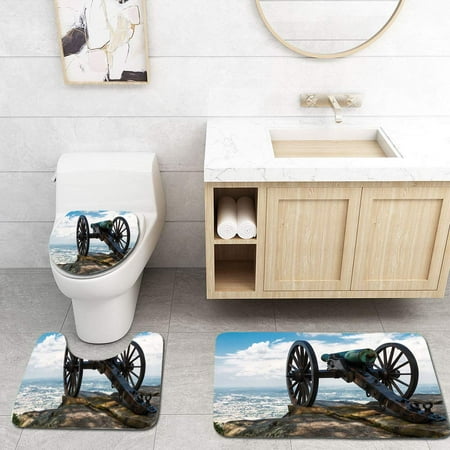 GOHAO Civil War era Cannon ATOP Lookout Mountain overlooks Chattanooga Tennessee 3 Piece Bathroom Rugs Set Bath Rug Contour Mat and Toilet Lid (Best Civil War Sites In Tennessee)