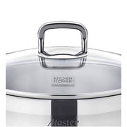 Kitchen Flower Master Stainless Steel Cookware, 3-Ply Impact Bonding Bottom Sauce Pot (20cm)