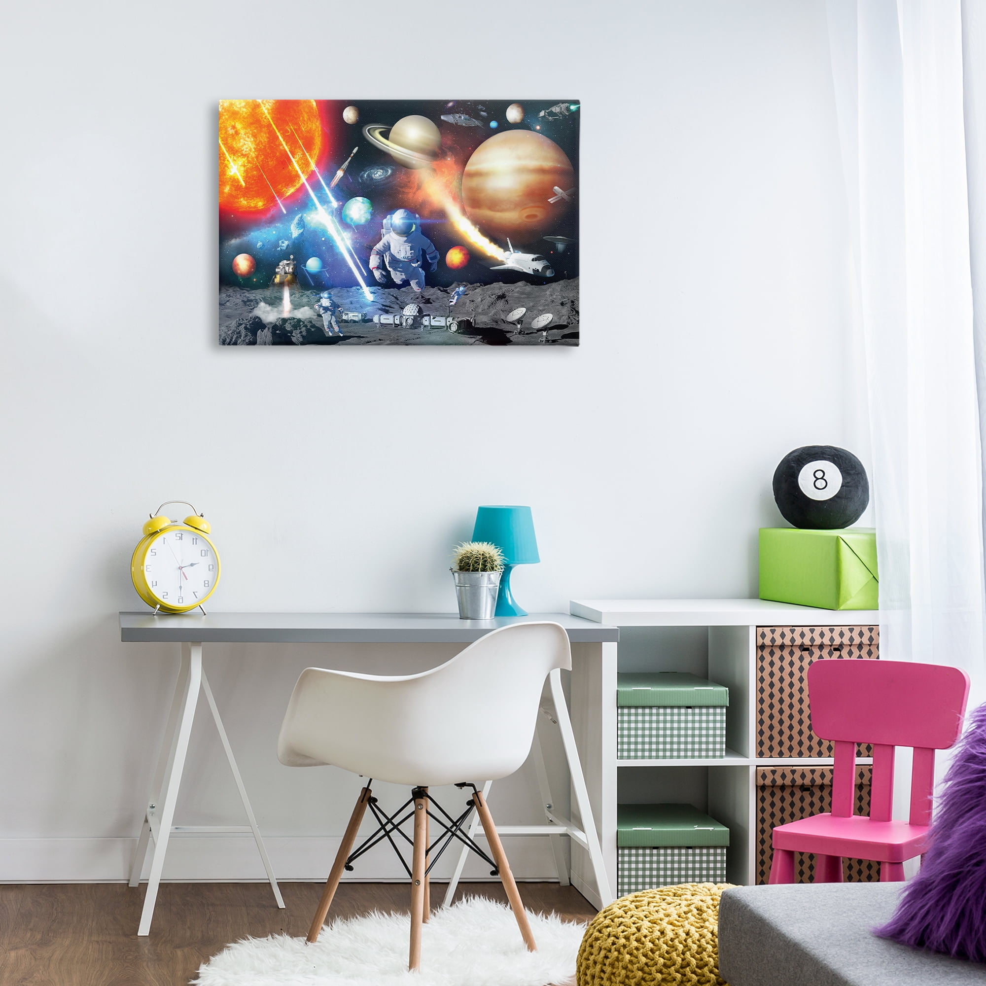 Stupell Industries Space & Astronauts Collage Astrology & Stars Painting Wrapped Canvas Art Print Wall Art, 30 x 20