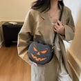 thumbnail image 5 of Yucurem Halloween Pumpkin Purse for Women, PU Leather Crossbody Handbag for Christmas Halloween Thanksgiving Holiday Party Gift (Black), 5 of 9