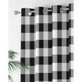 thumbnail image 2 of Black White Thermal Insulated Blackout Curtains for Bedroom 72 Length Buffalo Plaid Room Darkening Curtain 1 Panel Grommet Window Curtain Drape for Living Room Nursery Room, 2 of 7