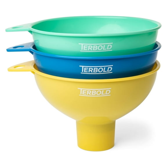 Mason Jar Plastic Funnel Set, Wide Mouth, (Set of 3 Funnels) by Terbold