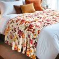 thumbnail image 2 of Manta de franela a cuadros con hojas de calabaza para sofá cama, manta suave y cálida para otoño, decoración otoñal, ambiente acogedor para el hogar, 60 x 50 pulgadas, 2 of 5