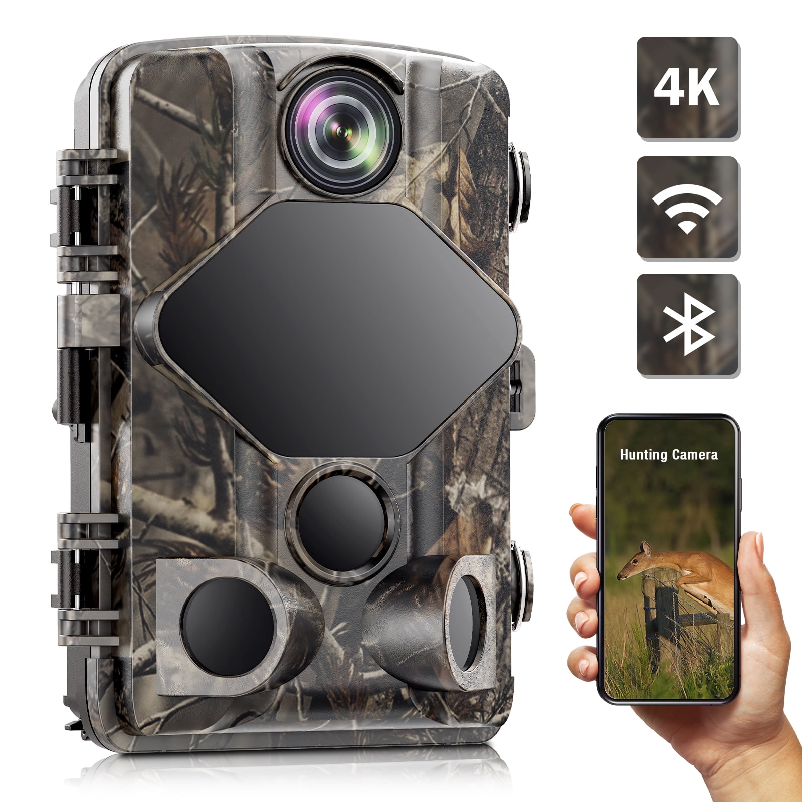TOGUARD WiFi Trail Camera 20MP 1296P Hunting Game Camera with Night Vision Motio 