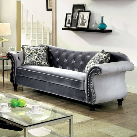 Furniture Of America Dessie Traditional Tufted Sofa Furniture Of America Dessie Traditional Tufted Sofa