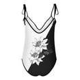 thumbnail image 6 of Lovzfmll One Piece Swimsuits for Women V-Neck Printed with Removable Pads, Dressy Spaghetti Straps Push-Up Low Back Bathing Suit, Black S, 6 of 6