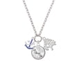 thumbnail image 2 of Delight Jewelry Silvertone Blue Crystal Anchor Let Things Go Fall Zoey Charm Necklace, 28", 2 of 4
