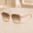 Transparent tea frame and tea leaves, variant on 5.5 in Retro Y2K Aviator Sunglasses, UV400 Square Double Bridge Shades for Women and Men, Lightweight Fashion Eyewear for Travel and Outdoor Wear