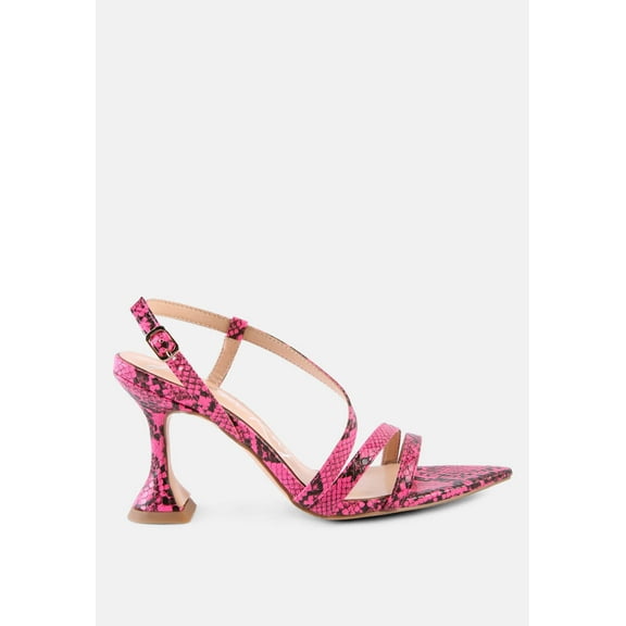Cherry Tart Snake Print Spool Heel Sandals