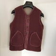 thumbnail image 6 of Womens Plus Size Fleece Vest Sleeveless Lightweight Soft Sherpa Buttons Front Gilet Casual Fall Winter Warm Comfy Jacket with Pockets, 6 of 7