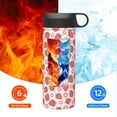 thumbnail image 6 of Yiaed Strawberry Flower Print Water Bottle with Straw Lid, Stainless Steel Double Wall Insulated Water Bottle | Leak-Proof and Spill-Proof Water Bottle, 6 of 8