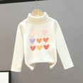 thumbnail image 2 of Ahuyic Girls Boys Blouse Long Sleeve High Neck Print Plush Top for Fall Winter,4 Years White, 2 of 4
