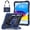 Dark Blue+Black, variant on Heavy Duty Case for iPad (A16) 11th Generation 11 inch 2025, Shockproof Rugged Cover with Shoulder Strap, Built-in Rotating Kickstand