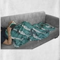 thumbnail image 5 of Sea Animals Soft Flannel Fleece Throw Blanket, Wavy Ocean with Dolphins Windy Surfing Doodle Style Art Print, Cozy Plush for Indoor and Outdoor Use, 50" x 70", Charcoal Grey Teal White, by Ambesonne, 5 of 5
