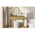 thumbnail image 3 of Luxury Makeup Vanity Desk with Oval Mirror - Elegant 3-Drawer Dressing Table with Jewelry Storage, Vintage-Inspired Console Table for Bedroom, Living Room & Entryway, 3 of 10