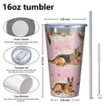 thumbnail image 4 of 16oz Tumblers German Shepherd Stainless Steel Vacuum Insulated Double Wall Travel Tumbler Cups Mug with Lid and Straw,Cleaning Brush for Coffee,Tea, 4 of 4
