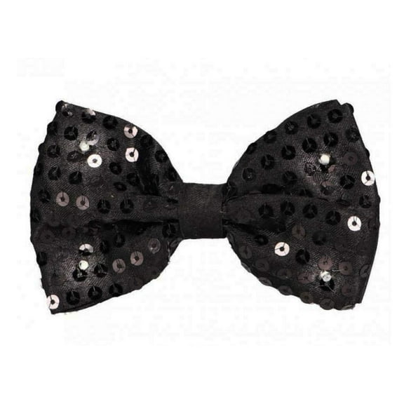 LED Light Up Sequin Bow Tie Black (12 Pieces)