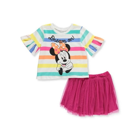 Disney Minnie Mouse Girls' 2-Piece Skirt Set Outfit