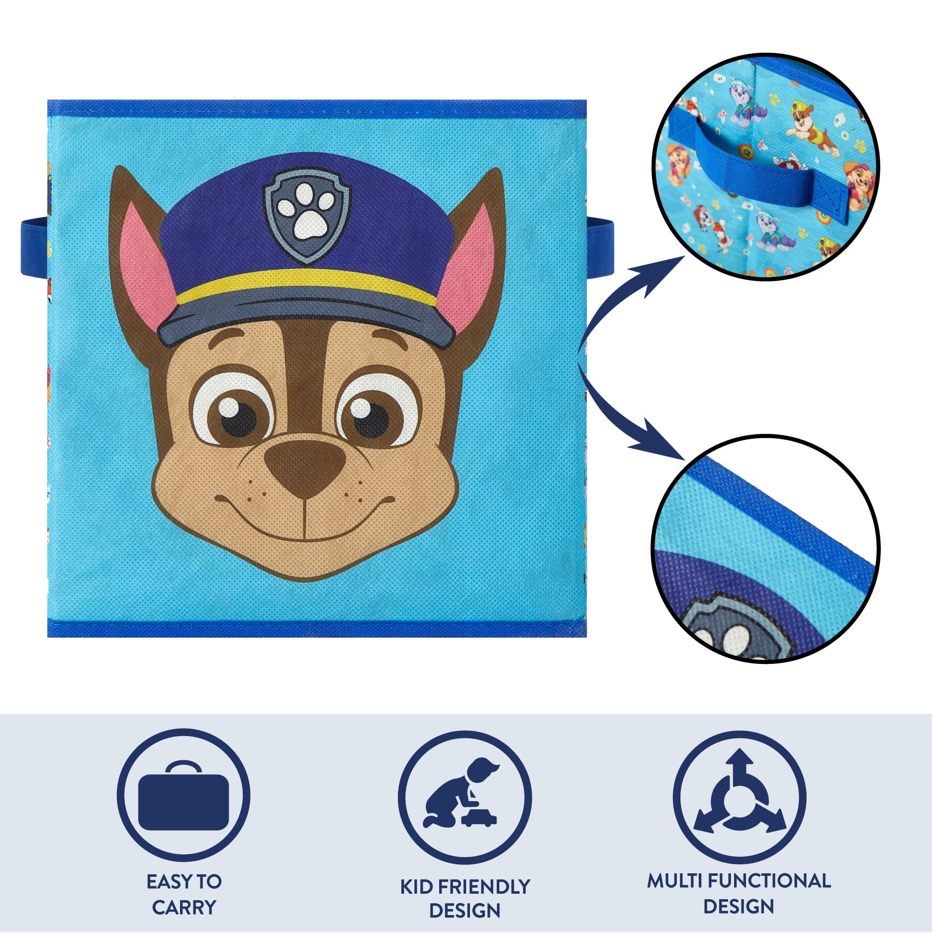 Paw Patrol Kids' 2-Pack Printed Toy Storage Cubes, 10" x 10"