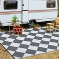 thumbnail image 2 of FairOnly 5'x8'Grey Modern Washable Area Rug Geometric Reversible Waterpoof Rugs for Balcony Patio, 2 of 5