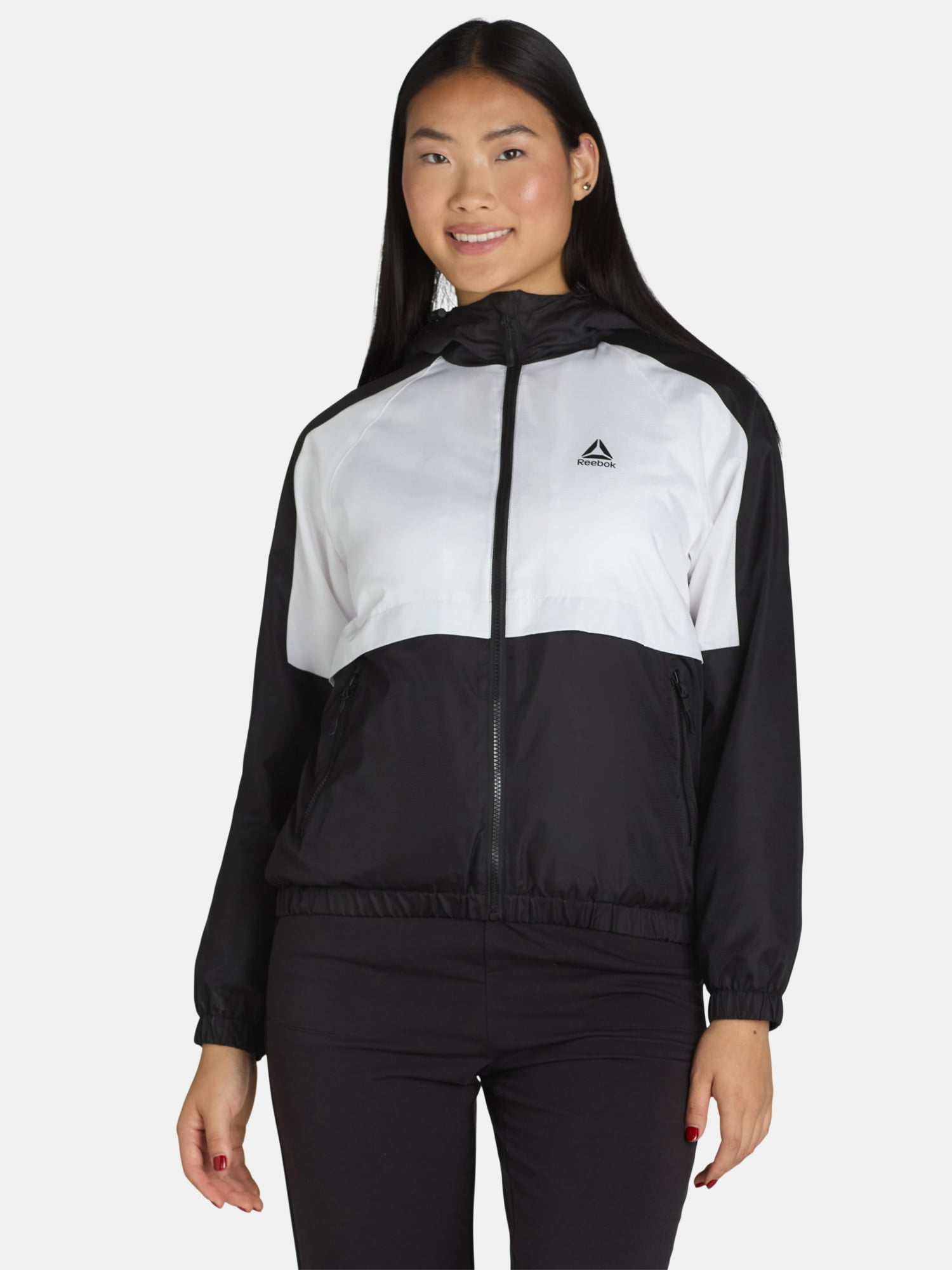 Reebok Women's Fleece-Lined Hooded Windbreaker Jacket, Sizes
