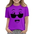 thumbnail image 6 of HOMADLES Short Sleeve Shirts for Boys Graphic Tees Summer Casual Daily T-Shirts, Purple 2-3 T, 6 of 6