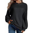 thumbnail image 2 of Women's Casual Long Sleeve Sweaters Loose Crewneck Knit Solid Pullover Sweater Jumper Tops, 2 of 6