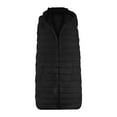 thumbnail image 6 of IROINNID Women's Hooded Puffer Coat Solid Color Long Sleeve Warm - Gilet Waistcoat Body Long Jacket Coat Outerwear, Black, 6 of 7