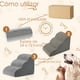 thumbnail image 4 of Escaleras para Perros, rampa para Camas Altas y sofás, con Cubierta de Tela Impermeable, Antideslizante y Duradera, Ideal para Perros pequeños, Gatos o Mascotas (Gris, 3 escaleras, 1), 4 of 6