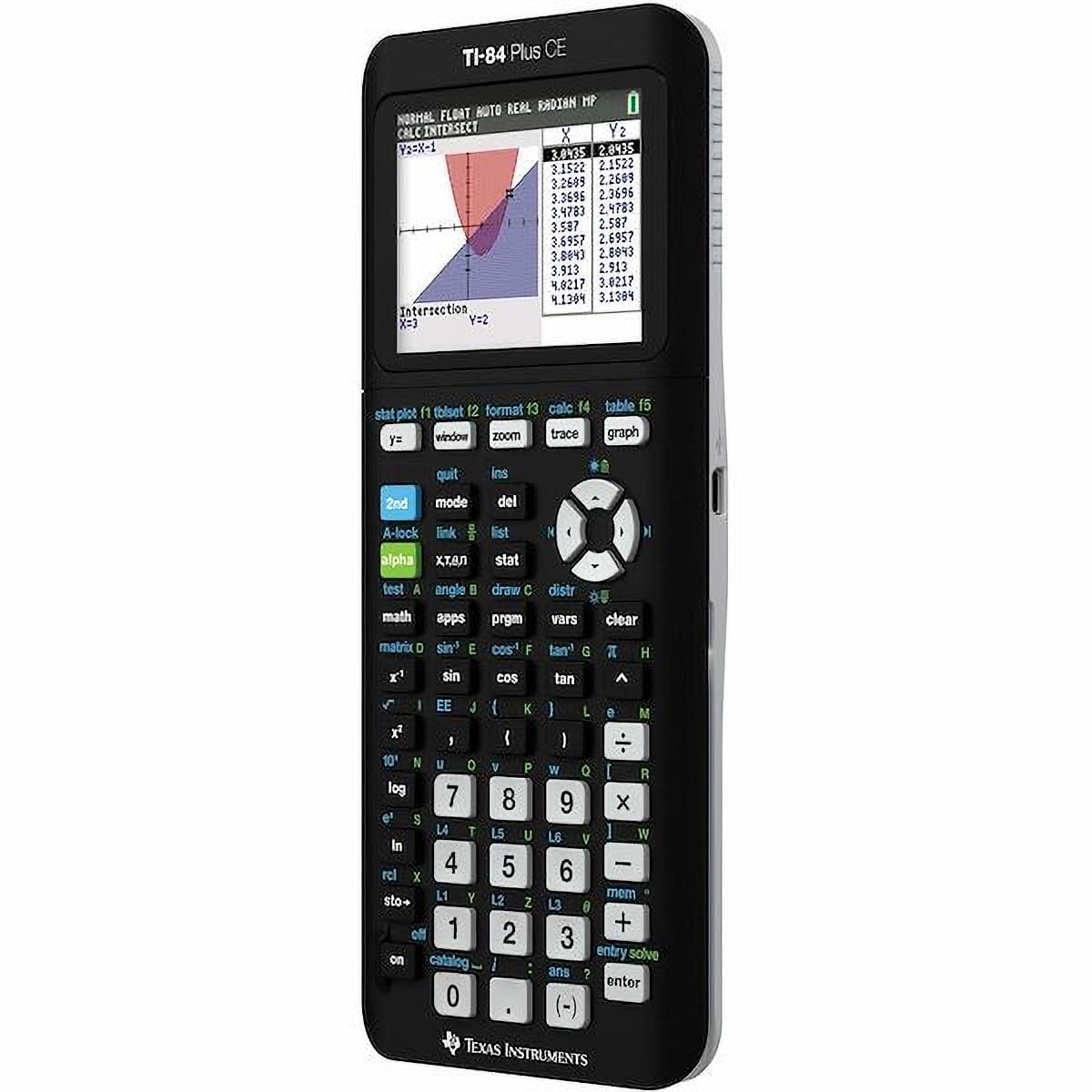 Pre-Owned Texas Instruments TI-84 Plus CE Graphing Calculator, Black, with Preloaded Apps, High School and College