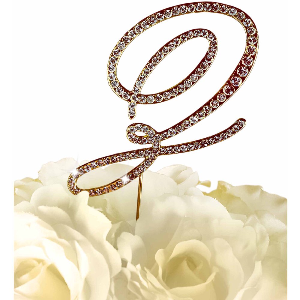 Unik Occasions Victorian Rhinestone Wedding Cake Topper, Gold Walmart