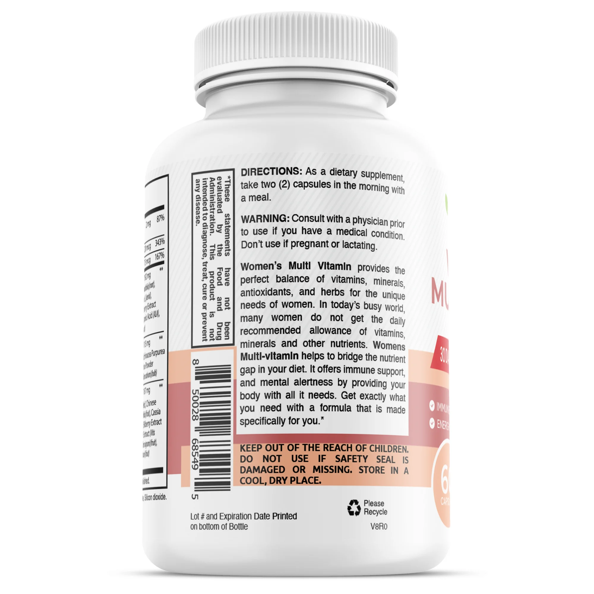 Healblend Women’s Multivitamin – Energy, Antioxidant & Hormonal Support with B-Complex, Wild Yam, Green Tea & Pomegranate – 60 Capsules (3 Pack)