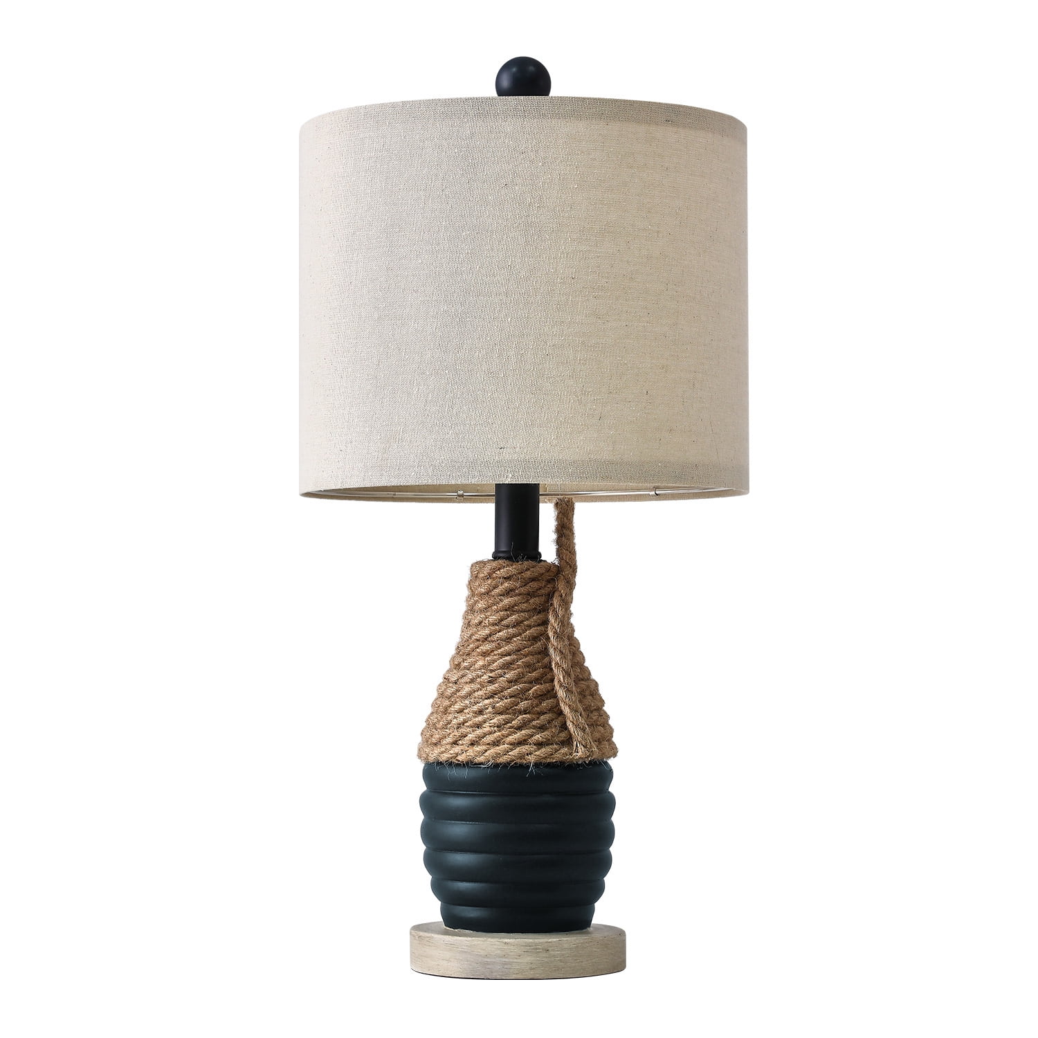 Oneach Farmhouse Table Lamp for Living Room Bedroom 20" Coastal Navy Blue Nightstands Bedside Lamps Home