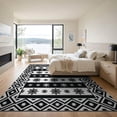 thumbnail image 3 of ODIKA 9'x12' Washable Area Rug Non-Shedding, Easy Care Under Door Mirrored Symmetry Stacked Stripe Welcome Layering for Master Suite, California King, Under Bed, 3 of 7