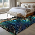thumbnail image 4 of Retro 5x7 Area Rugs for Living Room, Peacock Feathers Abstract Art Non Slip Floor Mat Washable Low-Profile Indoor Carpet for Bedroom, Dining Room, Bathroom, 4 of 9