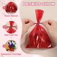 thumbnail image 3 of Uxcell Treat Bags Clear Gift Bags with Twist Ties Plastic Gift for Favor Cookies Candies Packaging Bakery Red, 3 of 7