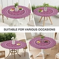 thumbnail image 7 of 44in Round Tablecloth with Elastic Edge, Waterproof Fitted Table Cover for 36-44" Tables, Floral Theme Polyester Reusable Table Cloths Wipe Clean for Picnic, Dining, Outdoor Use and Party Decor, 7 of 7