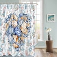 thumbnail image 3 of Fabric Shower Curtain, Summer Ocean Blue Seashell Starfish Coral Seaweed Shower Curtains with 12 Hooks Waterproof Machine Washable Bath Curtains for Bathroom, 48x 72in, 3 of 6