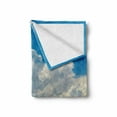 thumbnail image 2 of Nature Soft Flannel Fleece Throw Blanket, Clouds over Moving River Landscape with Meadows Grass Clear Sky Daytime, Cozy Plush for Indoor and Outdoor Use, 50" x 60", Green Blue White, by Ambesonne, 2 of 6